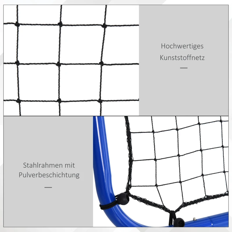 Football Rebounder Kickback Goal Rebound Wall Net Dubbelsidig Rebound Justerbar I 5 Nivåer Stålblå 100 X 95 X 90 Cm 6