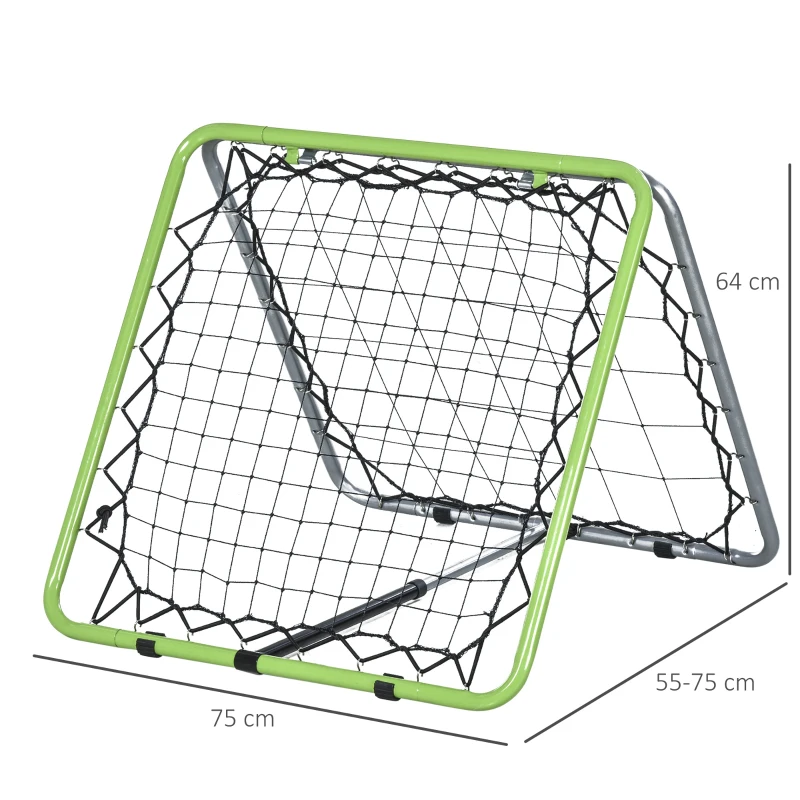 Football Rebounder Kickback Goal Rebound Wall Net För Baseball Basket Dubbelsidig Rebound Justerbar I 5 Nivåer Metallgrön + Svart 75 X 75 X 64 Cm 3