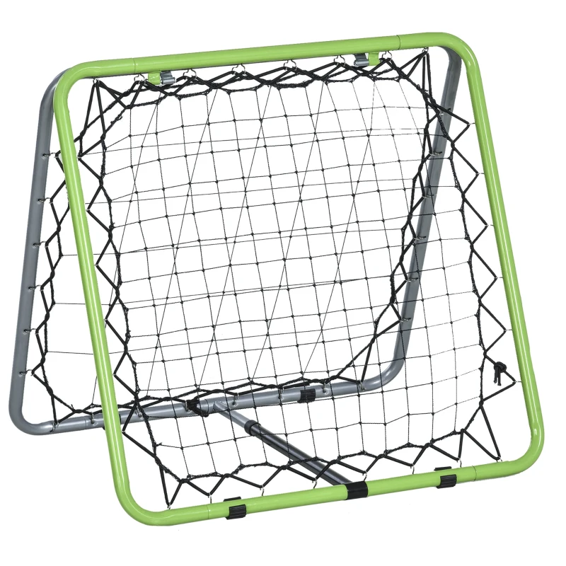 Football Rebounder Kickback Goal Rebound Wall Net För Baseball Basket Dubbelsidig Rebound Justerbar I 5 Nivåer Metallgrön + Svart 75 X 75 X 64 Cm 1