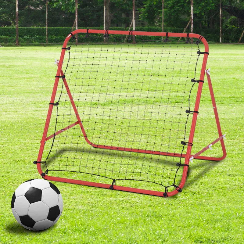 Football Rebounder Kickback Goal Rebound Wall Net For Baseball Fotbollsmål För Träning Justerbar Vinkel Metallrör PE Tyg 96 X 80 X 96 Cm Röd + Svart 2