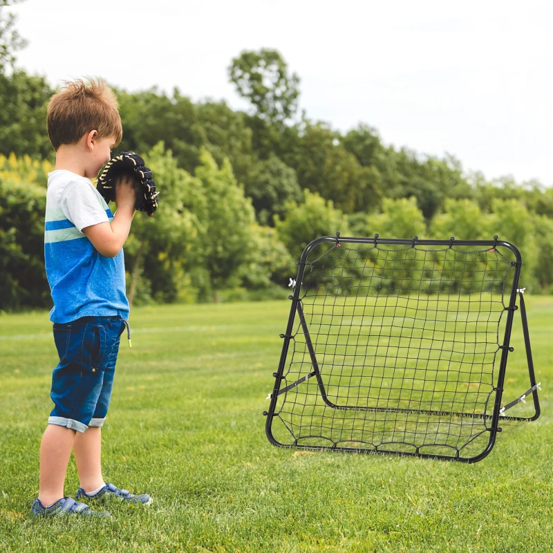 Football Rebounder Kickback Goal Rebound Wall Net För Baseball Fotbollsmål För Träning Justerbar Vinkel Metallrör PE Tyg 96 X 80 X 96 Cm Svart 2