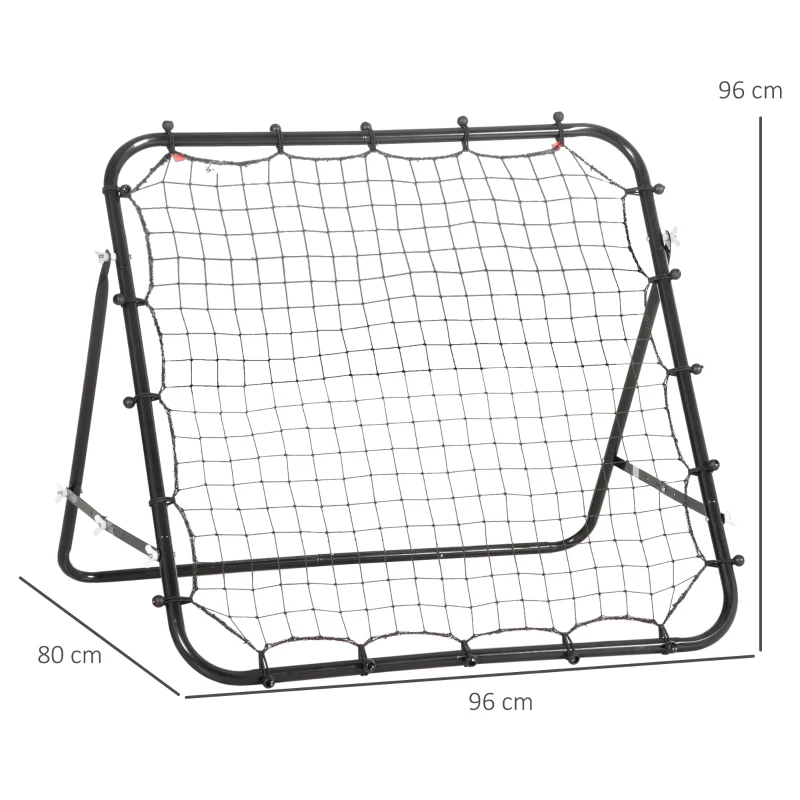 Football Rebounder Kickback Goal Rebound Wall Net För Baseball Fotbollsmål För Träning Justerbar Vinkel Metallrör PE Tyg 96 X 80 X 96 Cm Svart 3