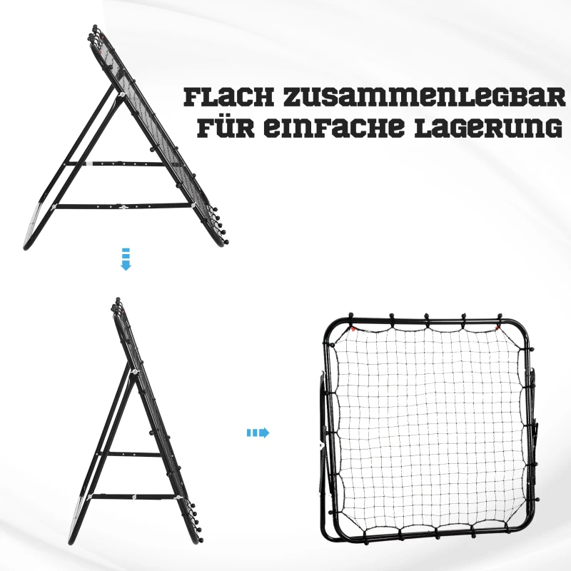 Football Rebounder Kickback Goal Rebound Wall Net För Baseball Fotbollsmål För Träning Justerbar Vinkel Metallrör PE Tyg 96 X 80 X 96 Cm Svart 4