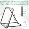 Fotbollsrebounder Vikbar Kickback Goal Bounce Väggnät För Baseball Basket Justerbar I 5 Nivåer Metall Svart 78 X 84 X 65-78 Cm 5