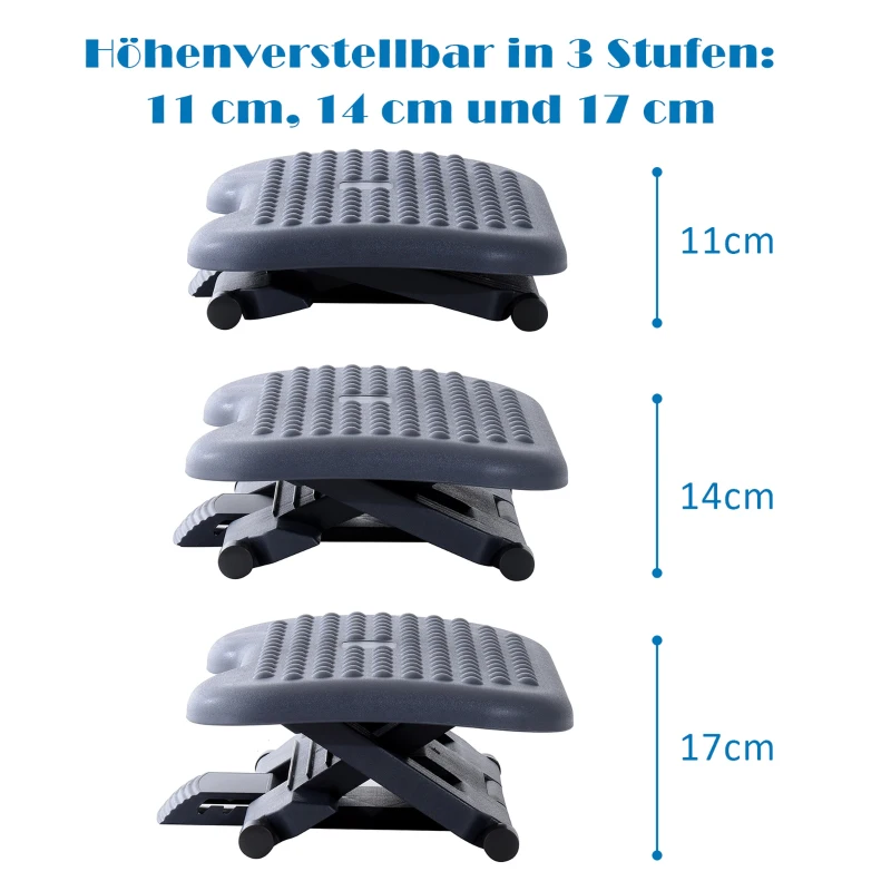 Fotstöd, Justerbart I Höjdled, Justerbar Lutningsvinkel 46 Cm X 35 Cm X 11-17 Cm, Grå 5