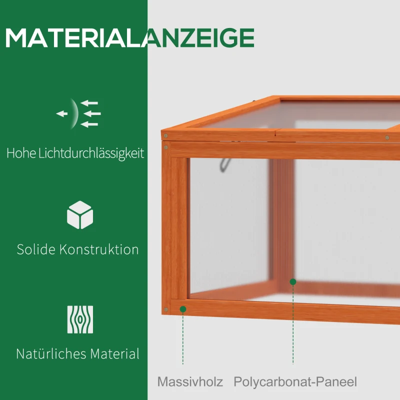 Frukostsäng Växthus Växthus Frukostbäddslåda Växtbädd Med överdrag Av Trä Och Polykarbonat Väderbeständig Orange 90 X 46 X 40 Cm 4