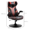 Gamingstol Ergonomisk Datorstol Med Gungfunktion Snurrstol Höjdjusterbar Stål Svart + Röd 67 X 75 X 106-112 Cm 3