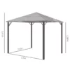 Gazebo Med Polykarbonattak, Gardiner Med Flugnät, Aluminiumram, Mörkgrå, 3 X 3 M 3