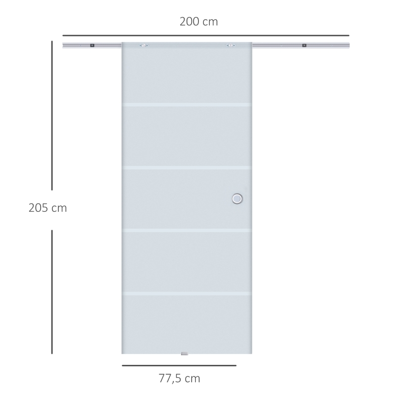 Glas Skjutdörr Skjutdörr Glasdörr Rumsdörr Delvis Satinerad 775 X 2050 Mm 3