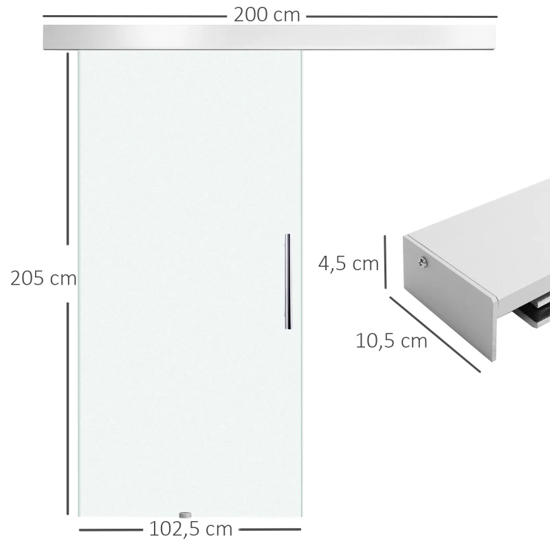 Glasskjutdörr Rumsdörr Med Handtag Satinfinish På Ena Sidan 102,5 X 205 Cm 3