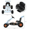 Go Kart Barnfordon Trampbil Med Pedalbromsar Kettcar Go Kart Med Justerbar Sits Barnleksak Från 3 år Stål Ljusblå 97 X 66 X 59 Cm 3