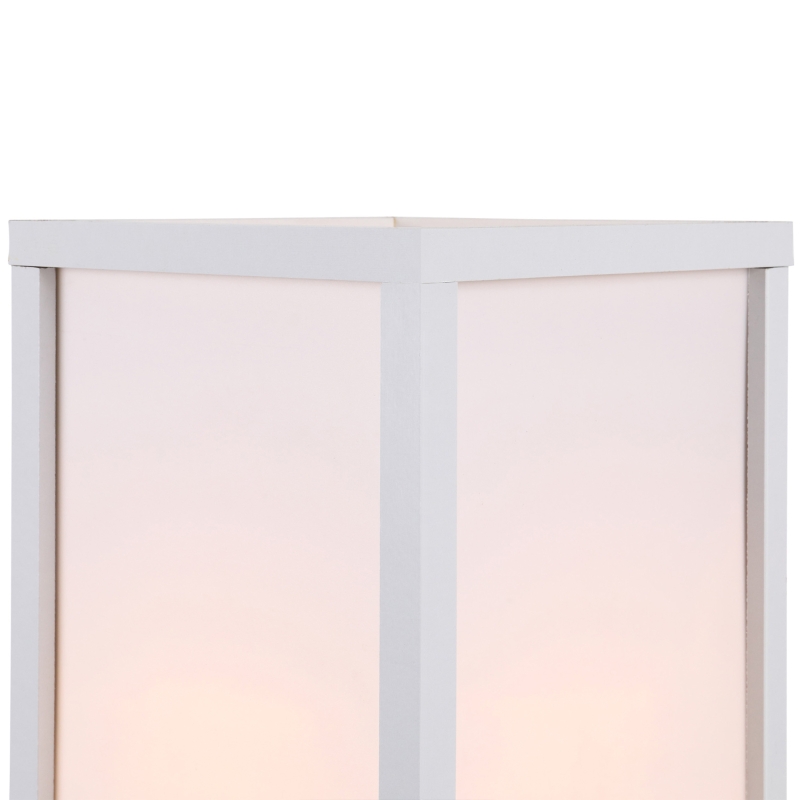 Golvlampa Golvlampa Med 3 Hyllplan Interiörbelysning E27 Upp Till 40W För Vardagsrum/sovrum E1-MDF, Akrylvit 26 X 26 X 160 Cm 6