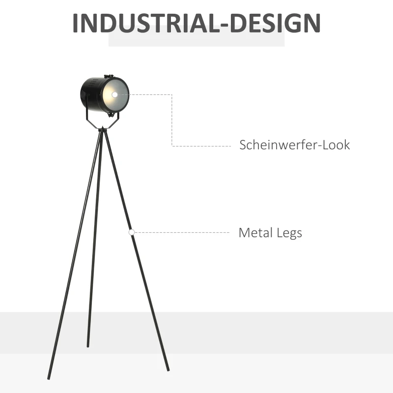 Golvlampa Industridesign Stativ Golvlampa Metall Svart 4