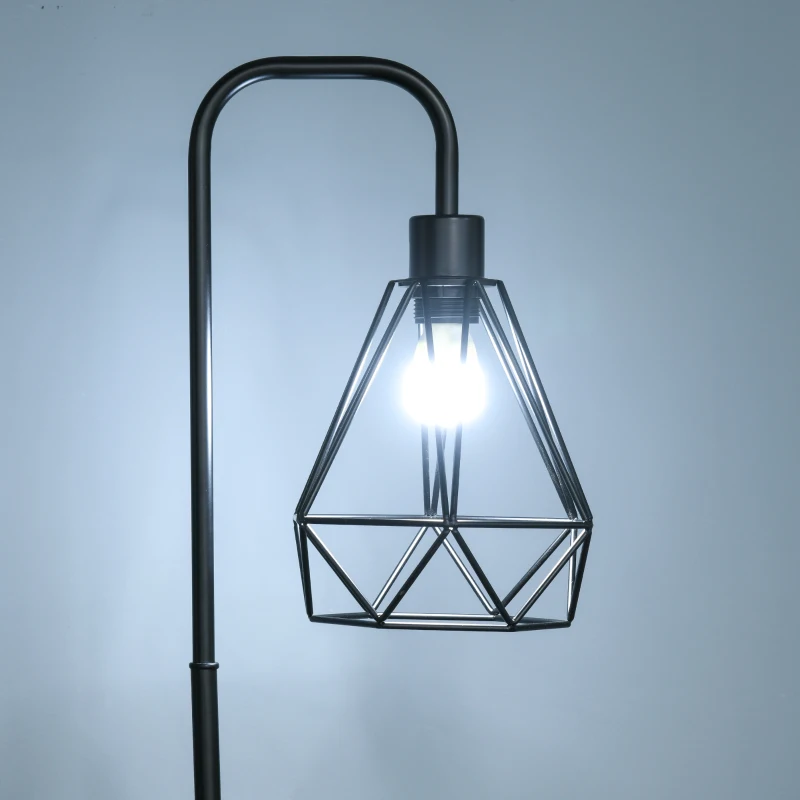 Golvlampa Industriell Stil Golvlampfot E27 För Sovrum Matsal Stål Marmor Svart 25 X 152H Cm 7