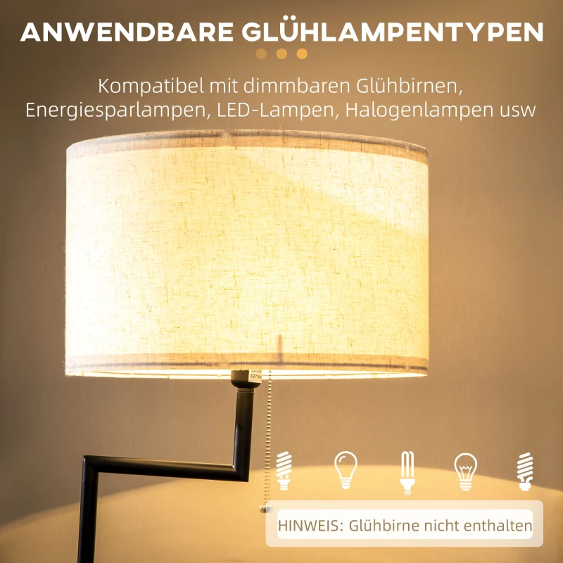 Golvlampa Inklusive Hylla, Golvlampa, Kättingtelfer, E 27, 40 W, Bambu, Natur + Svart 8