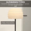 Golvlampa Läslampa, LED-ljus, 39 X 39 X 153 Cm, Svart + Vit 7