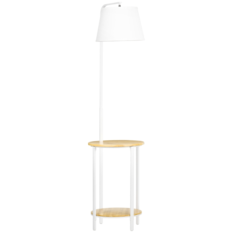 Golvlampa Med 2 Hyllplan, Golvlampa, Fotkontakt, 40 W. E 27, Natur + Vit 1