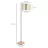 Golvlampa Vardagsrum Golvlampa 40W Modern Golvlampa Med E27 Sockel Tygskärm För Sovrum Kontor Elegant Guld + Svart 48 X 32 X 152 Cm 3