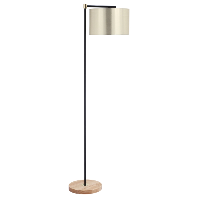 Golvlampa Vardagsrum Golvlampa 40W Modern Golvlampa Med E27 Sockel Tygskärm För Sovrum Kontor Elegant Guld + Svart 48 X 32 X 152 Cm 1