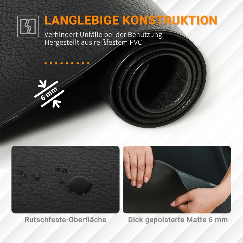 Golvskyddsmatta För Träningsutrustning, Multifunktionell Sportmatta, Gymnastikmattor, Yogamattor, Halkskyddsutrustning För Träningscykel, Crosstrainer, Löpband, Svart, 180 X 90 X 0,6 Cm 5