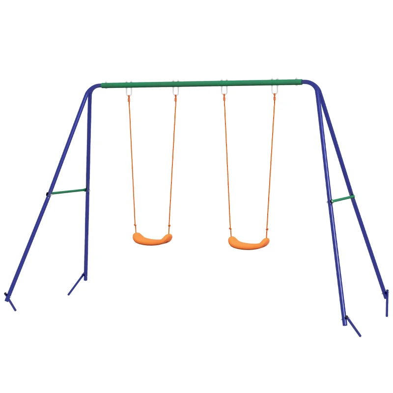 Gungstativ För Barn Med 2 Gungstolar, För 3-8 år, Stål, 2,7 X 1,6 X 1,8 M 1