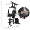 Gym Kraftstation Fitnessstation Multigym Fitnesscenter Fitnessmaskin Inkl Vikter Med Rullstoppning Stål Konstläder Svart 148 X 108 X 207 Cm 3