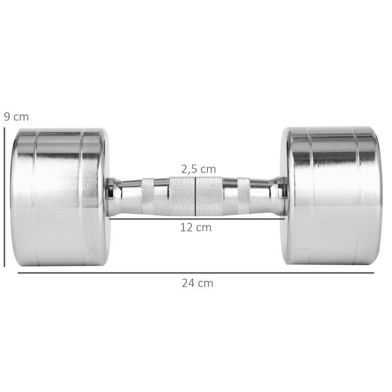 Hantel, Set Om 2, Slät Yta, Räfflade Handtag, Kompakt Form, Järn, 2 X 7 Kg, 24 X 9 X 9 Cm 3