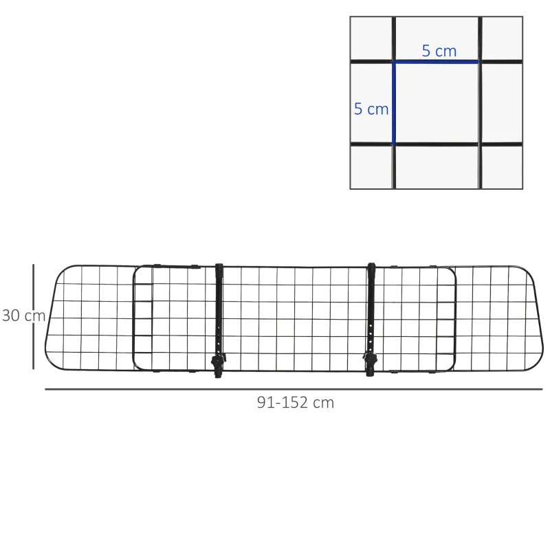 Hundvaktsbil Universal Justerbart Bålgaller Metall Svart (91-152) X 30 Cm 3