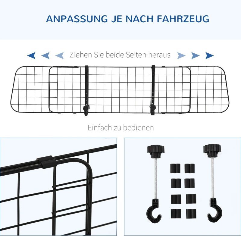 Hundvaktsbil Universal Justerbart Bålgaller Metall Svart (91-152) X 30 Cm 4