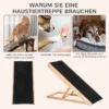 Husdjursramp Med Halkfri Matta Justerbar Pet Stege Hundaramp För Stor Hund Furu Polyester Svart + Naturträ 90W X 40D X 61H Cm 6