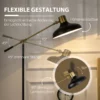 Industriell Design Golvlampa, Golvlampa, Emalj, Flexibel Ram, Fotkontakt, Svart + Guld 5