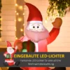 Jultomten Juldekoration, 1,2 M, Självuppblåsande, Lysdioder, Inklusive Fläkt, Röd + Vit 4