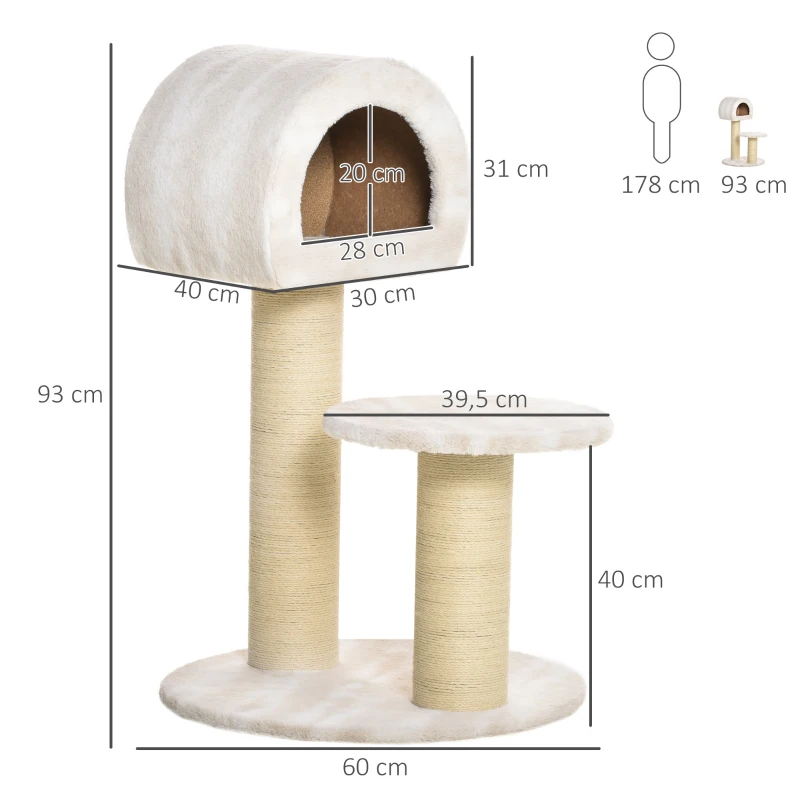 Kattskrapstolpe, Kattleksak, Klätterträd, Sisalkudde, Liggyta Med Boll, Spånskiva, Sammetslen Polyestersisal 3