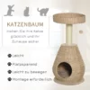 Kattträd Klösstolpe Kattmöbel Med Kattgrottbollleksak Sisal Mjuk Plysch Höjd 82,5 Cm Gul 4