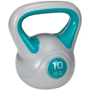 Kettlebell, Kettlebell, 10 Kg, Platt Botten, Stort Handtag, Konstläderkappa, Blå, 22 X 16 X 26 Cm 1