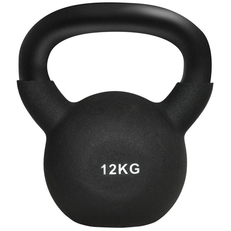 Kettlebell, Kettlebell, 12 Kg, Med Plastbeläggning, Stål, Svart 20 X 13 X 22cm 10