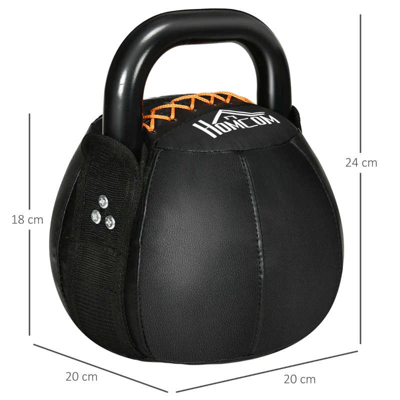 Kettlebell, Kettlebell, 8 Kg, Platt Botten, Stålhandtag, Plastkropp, Svart, 20 X 20 X 24 Cm 3