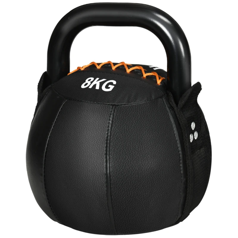 Kettlebell, Kettlebell, 8 Kg, Platt Botten, Stålhandtag, Plastkropp, Svart, 20 X 20 X 24 Cm 7