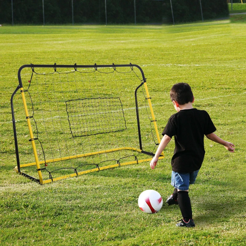 Kickback Fotboll Rebounder Mål Rebound Väggnät För Fotboll, Basket Och Baseboll, Stål + PE, Gul + Svart, 184 X 63 X 123 Cm 2