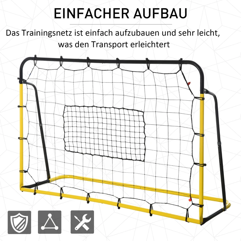 Kickback Fotboll Rebounder Mål Rebound Väggnät För Fotboll, Basket Och Baseboll, Stål + PE, Gul + Svart, 184 X 63 X 123 Cm 4