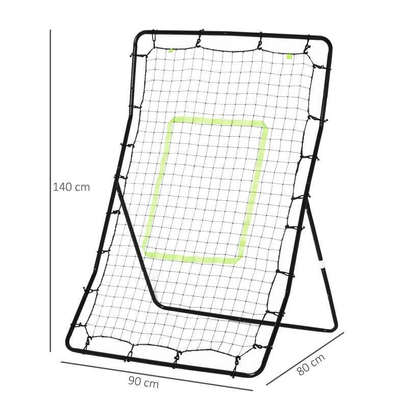 Kickback Rebounder Målrebound Väggnät, Stål + PE, 75x126cm, Svart 3