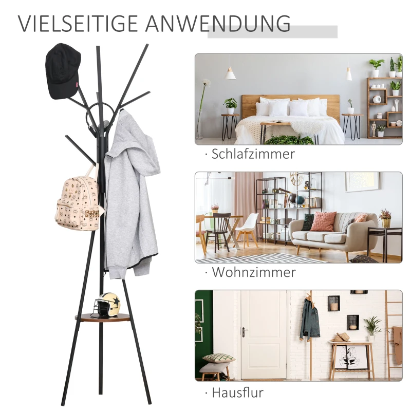 Klädhängare I Scandi Design, Klädhängare, 7 Klädkrokar, Svart + Brun 6