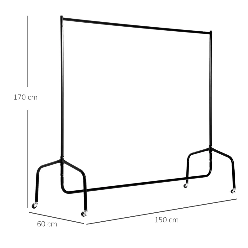 Klädställ Klädvagn Tvättställ Rullande Klädhängare (150 X 60 X 170 Cm) 3