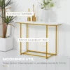 Konsolbord I Art Déco-design, Marmorlook, Vit + Guld 4