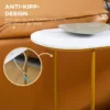 Konsolbord I Art Déco-design, Marmorlook, Vit + Guld 6