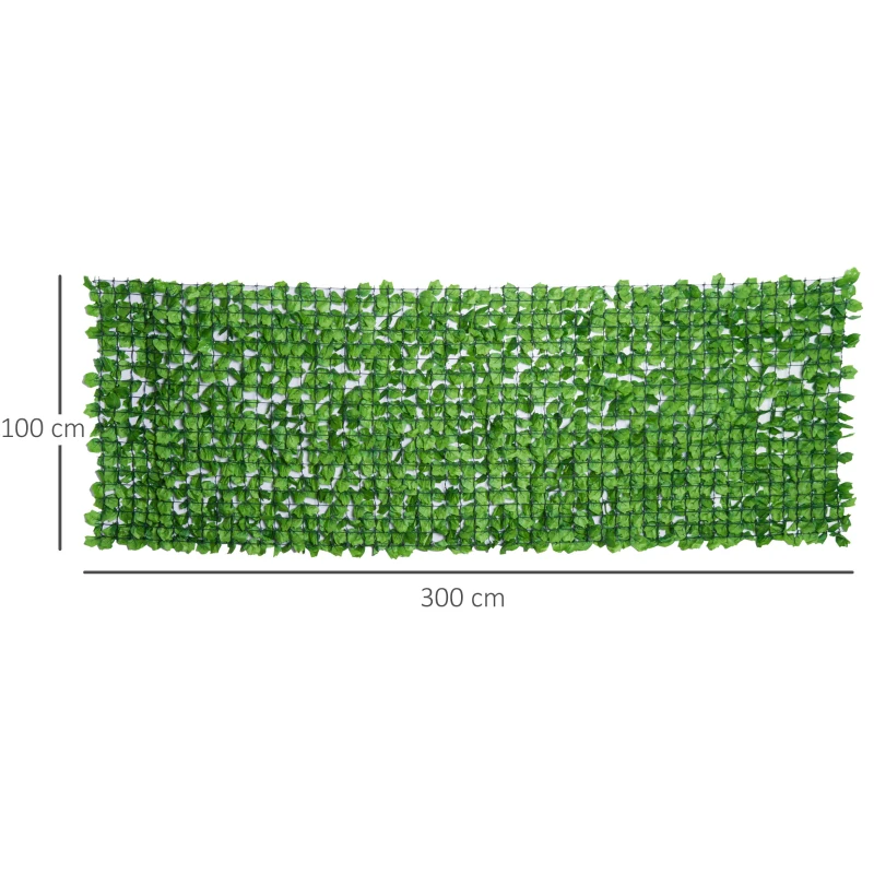 Konstgjord Häck Privatliv Häck Uteplats Väggdekoration Väggdekoration Ljusgrön 300 X 100 Cm 3