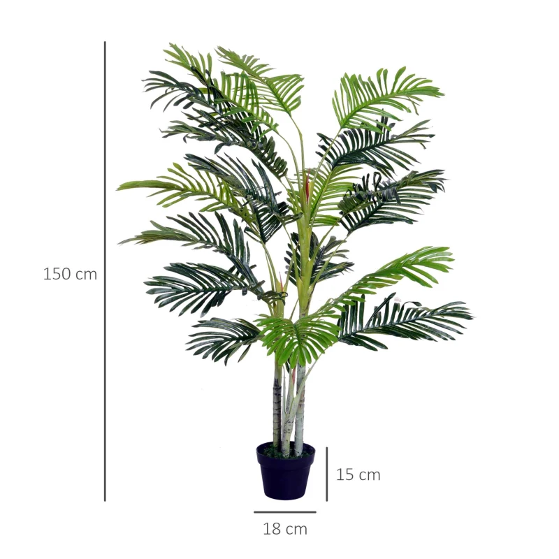 Konstgjord Palm Konstgjord Växt Med Växtkruka 150cm Plast 3