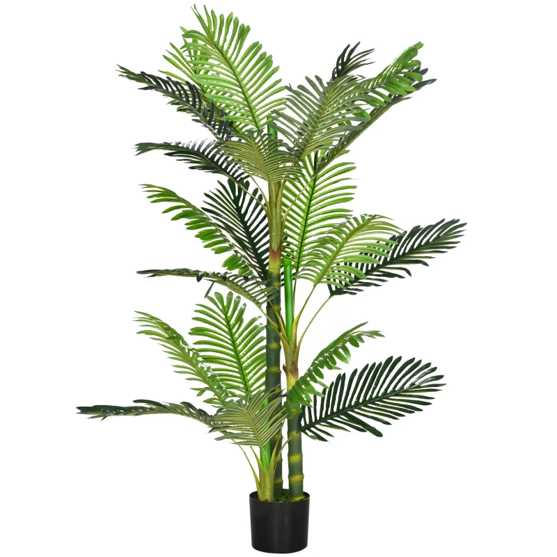 Konstgjord Växt, Konstgjord Palm, Inklusive Plantering; 19,5cm X 19,5cm X 150cm, Grön + Svart 1