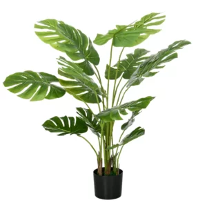 Konstgjord Växt Realistisk Konstgjord Växt Monstera Deliciosa, 1 Planter Och Cementjord, 17,5 Cm X 17,5 Cm X 120 Cm, Grön 1