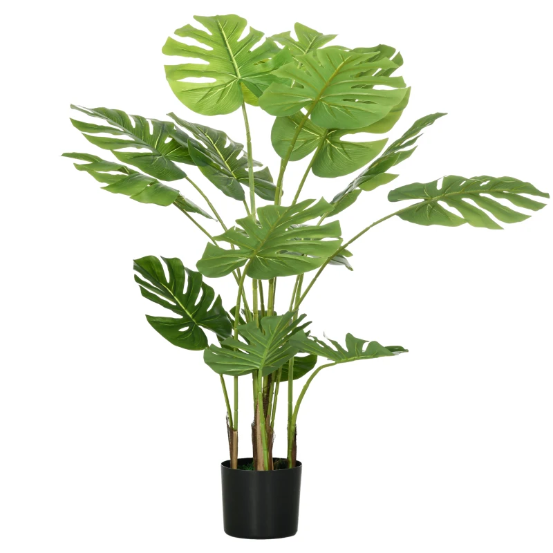 Konstgjord Växt Realistisk Konstgjord Växt Monstera Deliciosa, 1 Planter Och Cementjord, 17,5 Cm X 17,5 Cm X 120 Cm, Grön 10